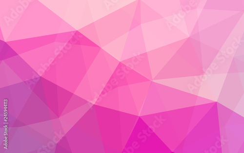 Pink geometric background with low poly triangle shapes design