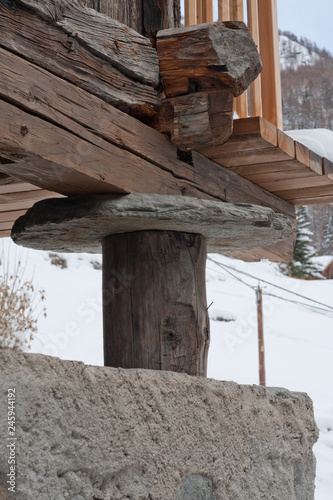 Aosta mountain architecture detail photo