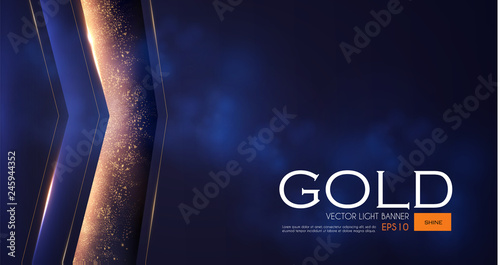 Abstract Geometric Line Background with Gold Glitter Effect.