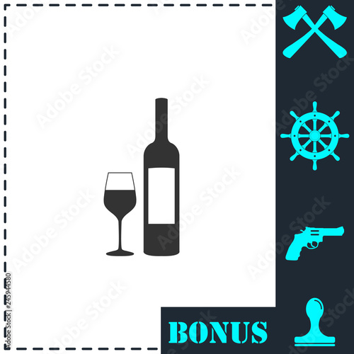 Wine icon flat