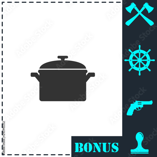 Pot icon flat