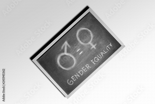 Symbol of equality gender on the blackboard