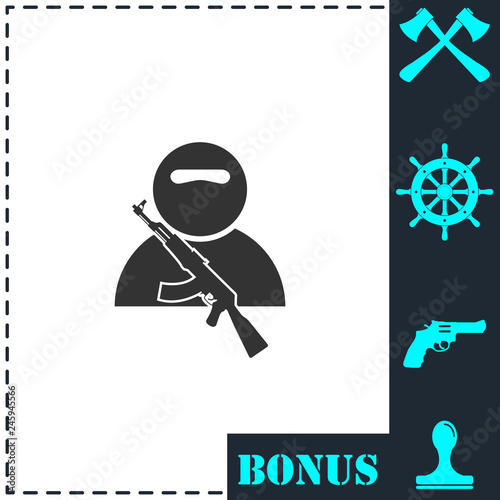 Soldier icon flat