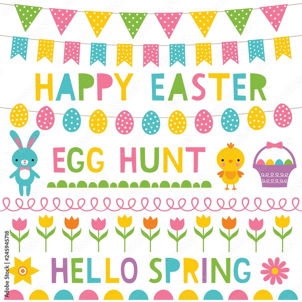 Easter decoration and lettering set