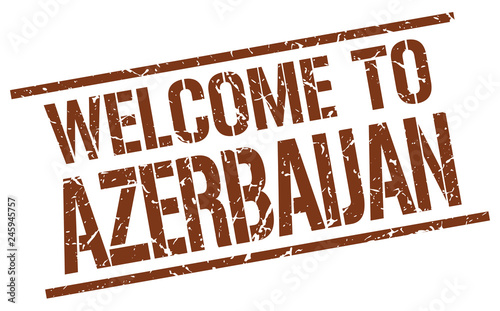 welcome to Azerbaijan stamp