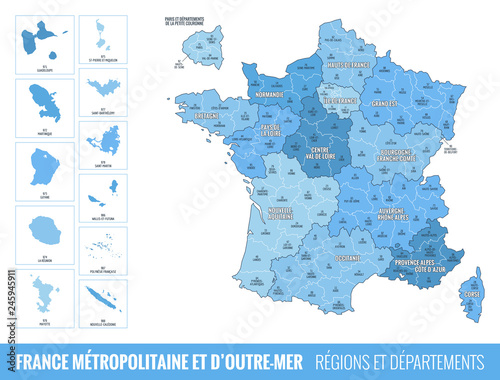 Carte des Départements et des Régions de France