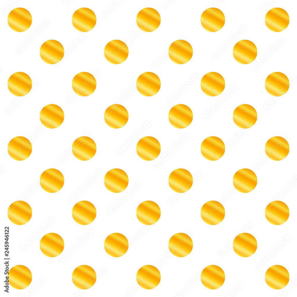 Gold polka dot seamless vector pattern. Gold polka dot seamless vector pattern.