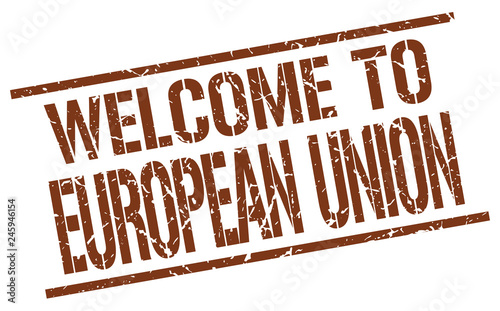 welcome to european union stamp