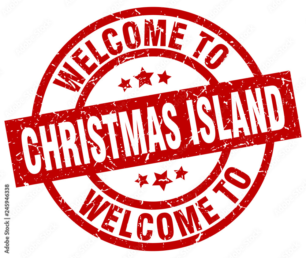 welcome to Christmas Island red stamp welcome to Christmas Island red stamp