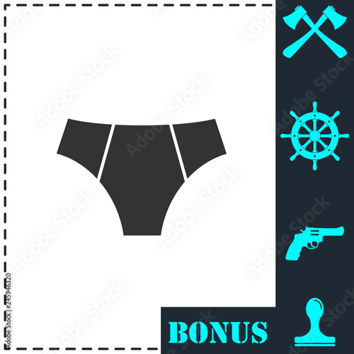 Male underpants icon flat