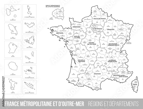 Carte des Départements et des Régions de France