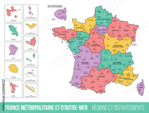 Carte des Départements et des Régions de France