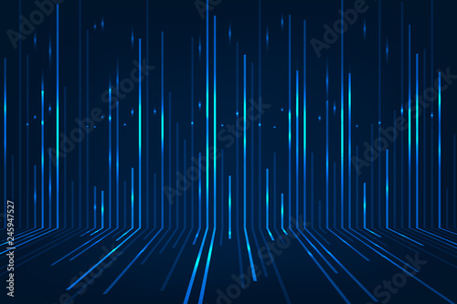 Abstract blue lines on dark background. Magic light effects. Graphic concept for your design.