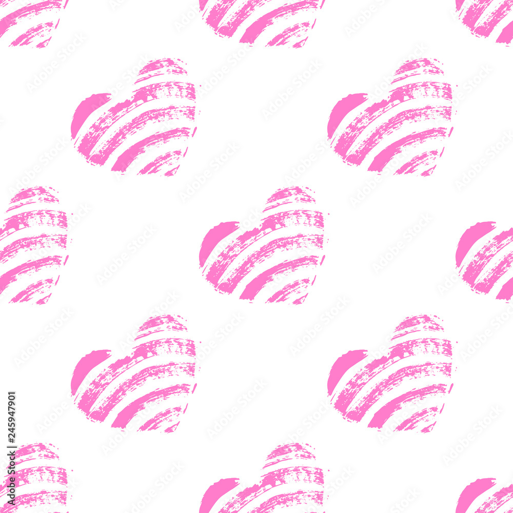 Slant striped pink heart pattern