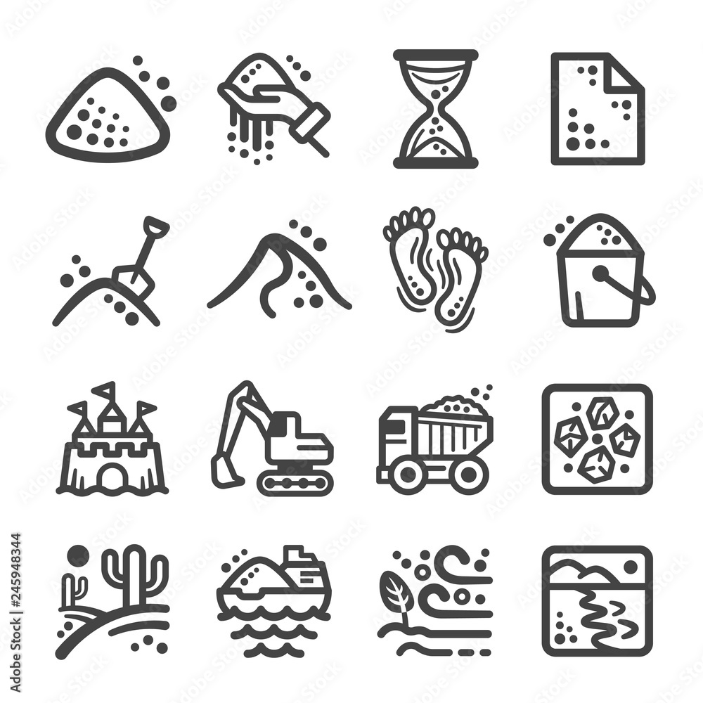 sand icon set,vector and illustration