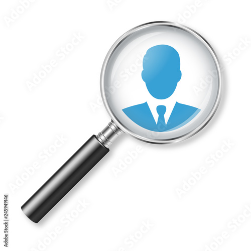 Magnifying glass with profile icon