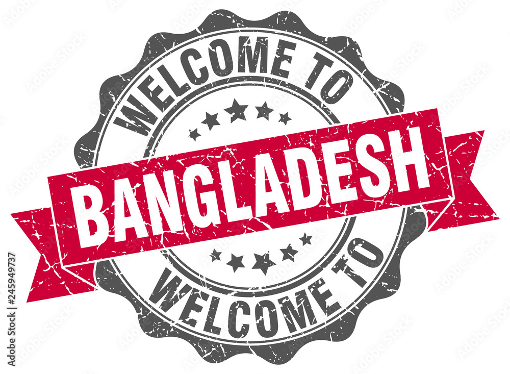 Fototapeta premium Bangladesh round ribbon seal