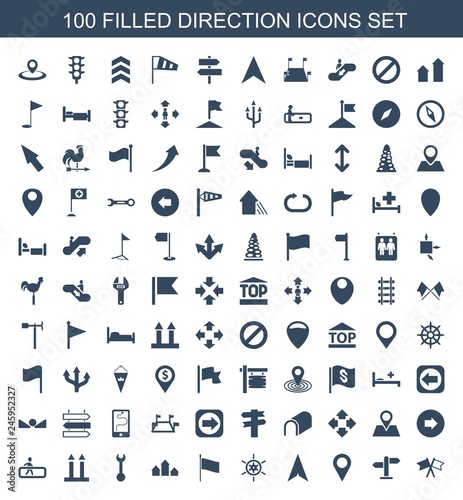 100 direction icons