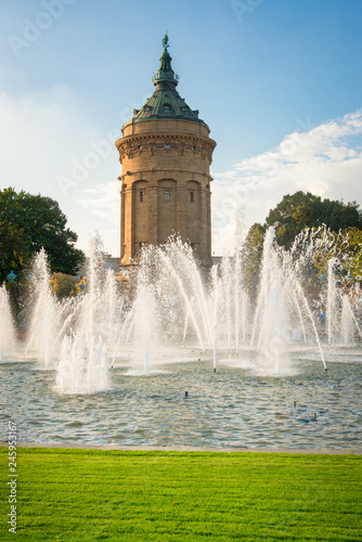 Manneim, Germany - Water Tower and Fountain