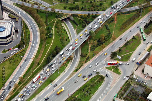 Photography Highway road from air