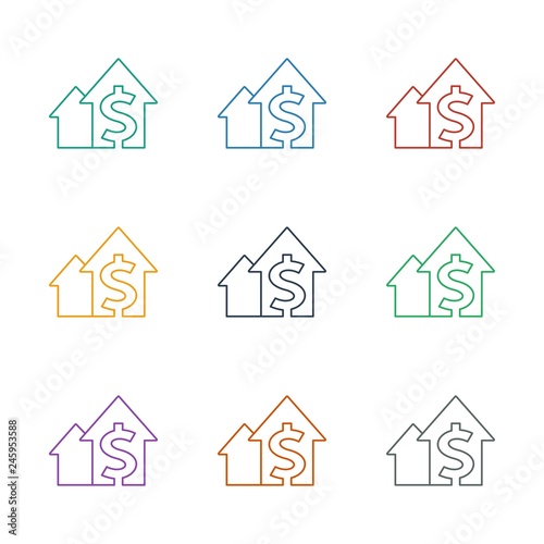 dolar growth icon white background