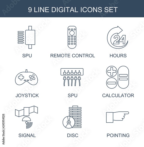 9 digital icons