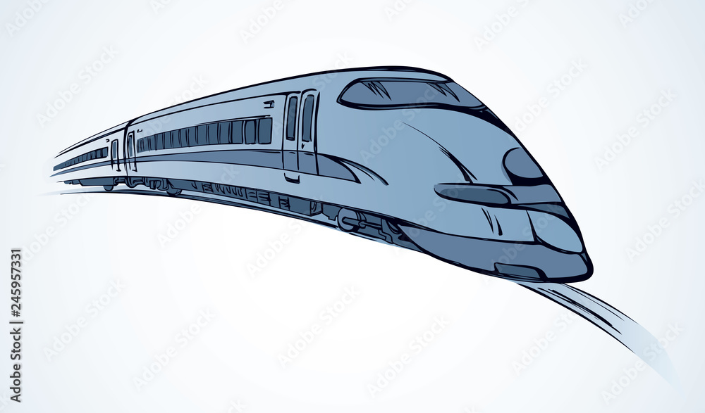 Rapid train. Vector sketch Rapid train. Vector sketch
