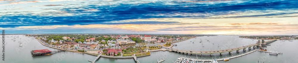 St Augustine aerial panoramic view, Florida