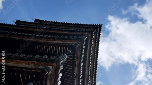 Close-up look at the roof of Japanese Temple photo