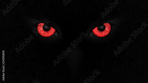 Halloween staring scary spooking evil Owl eyes on dark grunge background