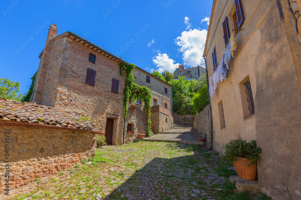 Street in old medieval Italy town