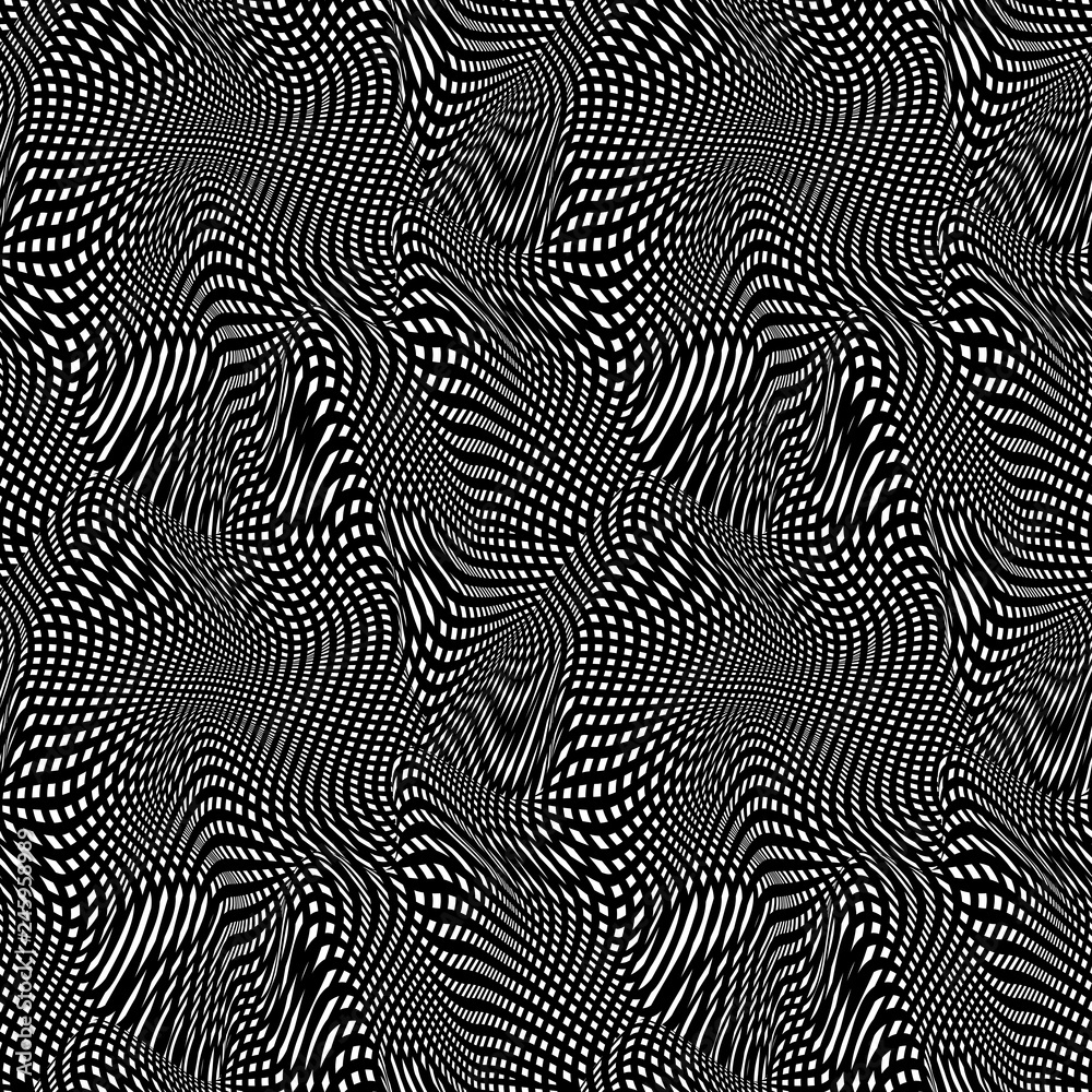 Abstract seamless pattern. Texture. Wavy stripes, lines. 3d .Vector illustration.