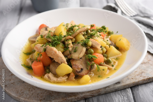 Obraz na płótnie Chicken and Mushroom Fricassee