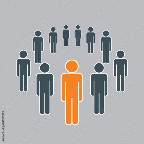 Set of Icon in flat style isolated on grey background. Vector People.