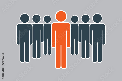 Set of Icon in flat style isolated on grey background. Vector People.
