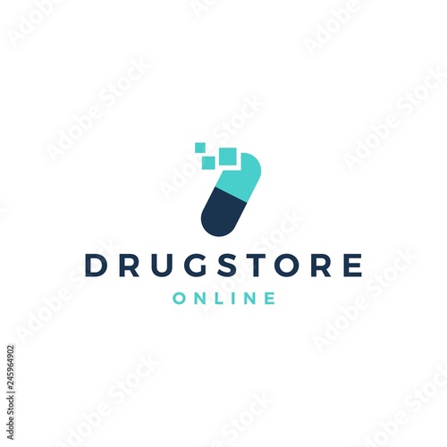 delivery fast capsule logo vector icon illustration