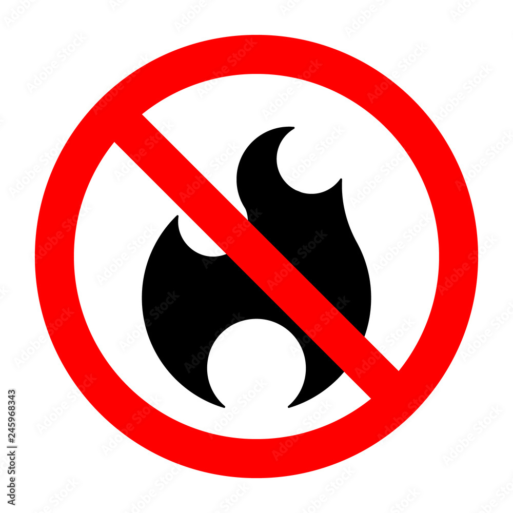 Fire stop forbidden prohibition sign bonfire Fire stop forbidden prohibition sign bonfire