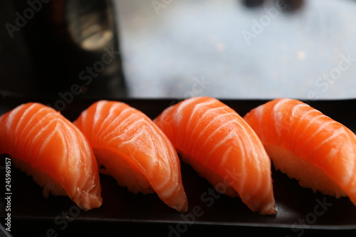 Salmon sushi nigiri 
