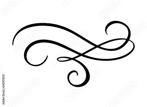 Vector vintage line elegant dividers and separators, swirls and corners decorative ornaments. Floral lines filigree design elements. Flourish curl elements for invitation or menu page illustration