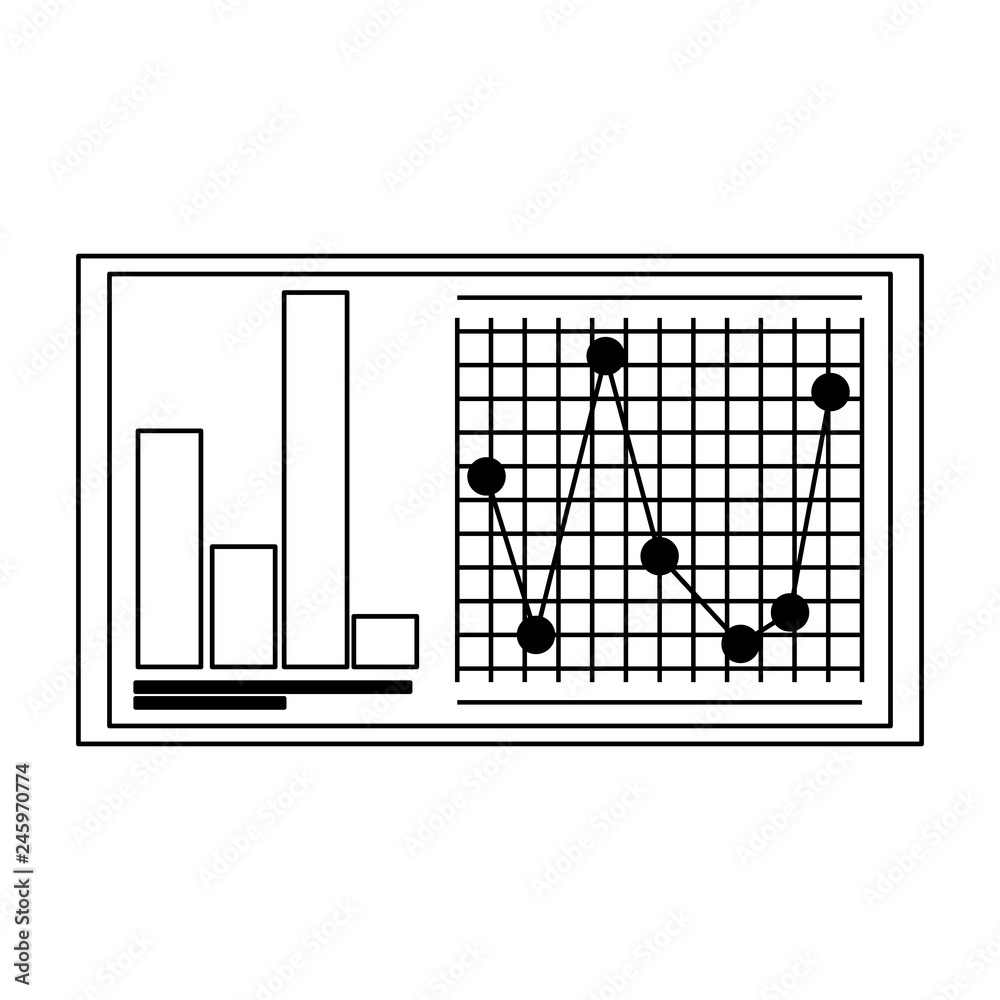 Fototapeta premium statistics graph report in black and white