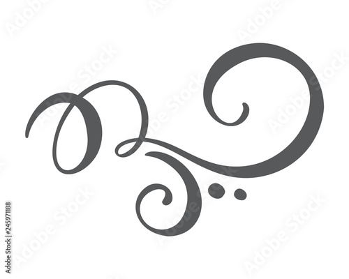 Vector vintage line elegant dividers and separators, swirls and corners decorative ornaments. Floral lines filigree design elements. Flourish curl elements for invitation or menu page illustration