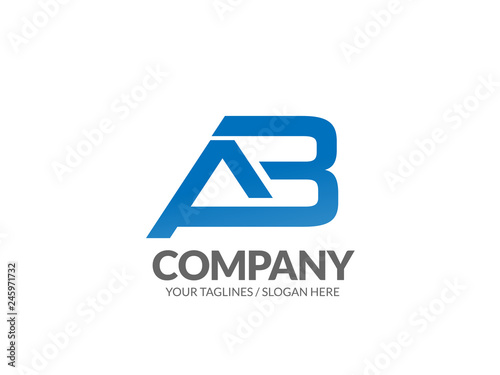 initial letter AB geometric strong logo vector illustration isolated on white background