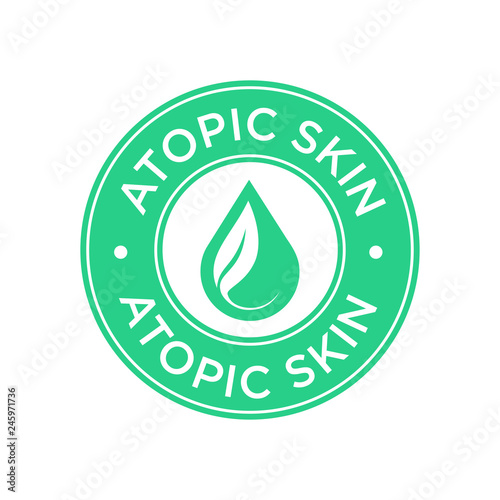 Atopic skin icon. Label with skin type indicator for personal care products.