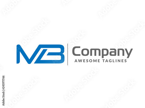 Free Download initial letter MB geometric strong logo vector illustration isolated on white background - GFXLoad