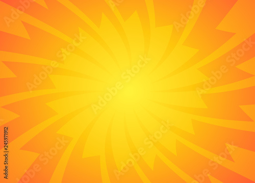 yellow orange sun pop art retro rays background