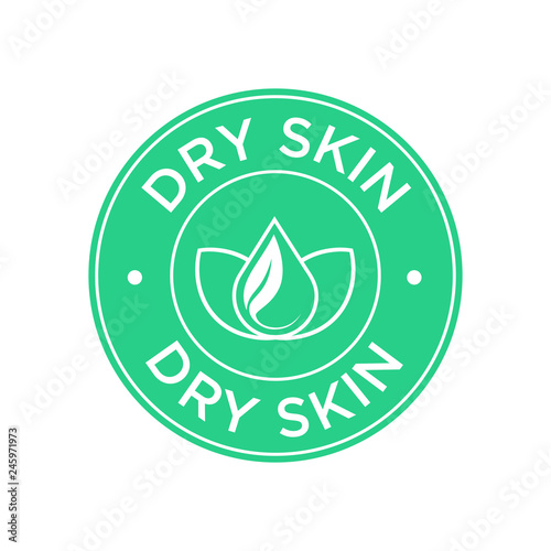 Dry skin icon. Label with skin type indicator for personal care products.