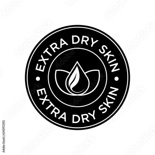 Extra dry skin icon. Label with skin type indicator for personal care products.