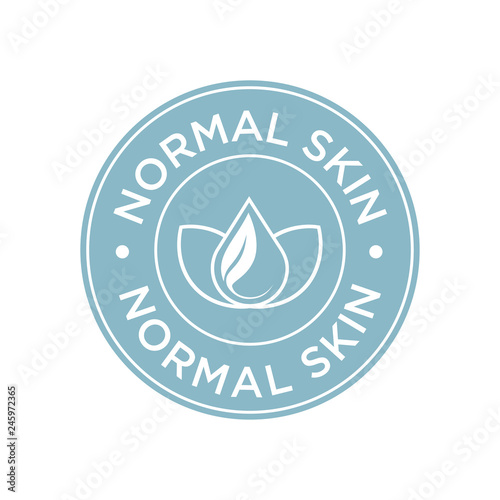 Normal skin icon. Label with skin type indicator for personal care products.