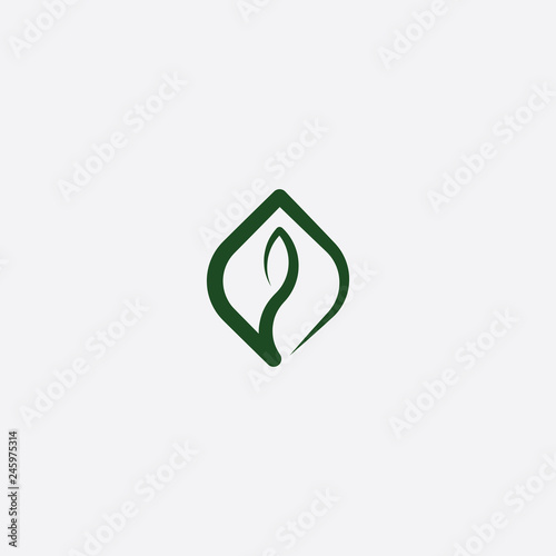 bio plant leaf icon vector symbol