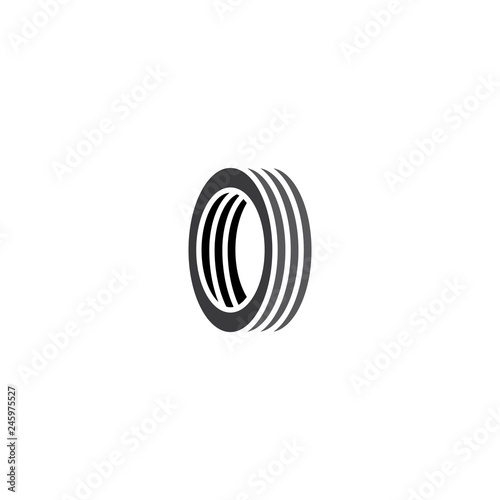 car tire letter o logo vector icon symbol